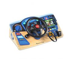 Melissa & Doug Vroom & Zoom - Volante Giocattolo, Cruscotto in Legno, Giochi in Legno, Gioco di Ruolo, Gioco Educativo, Montessori, 3+ Anni, Regali per Bambino e Bambina
