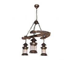Lampadario per interni , Lampada A Sospensione Industriale Retrò Lampadina A Catena In Metallo Nave Pirata Lampada A Sospensione A LED Per Soggiorno Sala Da Pranzo Sala Da Pranzo ( Color : AType )