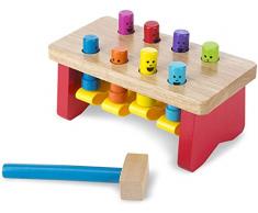 Melissa & Doug Banco da Lavoro in Legno con Martello, Gioco Educativo, Giocattoli per lo sviluppo, Giocattoli prima infanzia, Montessori, Regalo Bambini Bambine di 2 3 4 5 anni