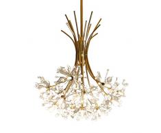 XUANLAN Lampadario per la casa Lampadario Moderno Art Déco LED in Cristallo Hardware Dente di Leone Lampade a Sospensione Dorate Illuminazione Decorativa Lampada a Sospensione (Color : Gold)