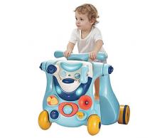 OUNUO Triciclo e Primi Passi, Girello Bambino 3 in 1, Centro Attività Multifunzionale per Bambini con Luci e Musica, Giocattolo per lo Sviluppo Precoce, Regalo per 6-36 Mesi (Blu)