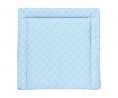 KraftKids PSB112-60 - Fasciatoio con semi cerchi bianchi su sfondo blu pastello, 60 x 70 cm (larghezza x profondità), cuscino fasciatoio, multicolore, 640 g, 60 x 70 cm