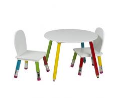 Home In Style Matita Bambini da Tavolo con 2 sedie per Bambini per cameretta mobili
