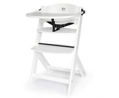Kinderkraft Seggiolone Pappa in Legno ENOCK, Evolutivo, Multifunzionale, Sedia Ergonomica, Altezza Regolabile, Facile da Pulire, dai 6 Mesi ai 10 Anni, Bianco Pieno