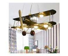 XUANLAN Lampadario per la casa Lampadario retrò Modello di Aereo Industriale Lampadario a LED Ragazzo Camera da Letto Camouflage Plafoniera Lampadario a Sospensione for Bambini Lampada a Sospensione