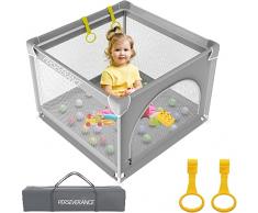 Box per Bambini, Piccolo Box da 90 CM con Morbida rete Traspiraante, Box Robusto Sicuro, Box Facile da Trasportare e Leggero, Portatile da Interno ed Esterno Recinto per Bambini