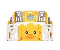 COSTWAY Box Recinto per Bambini da Giocare, Pieghevole con 14 Pannelli, con Porta e Giochi Multipli (160 x 169 x 67 cm)