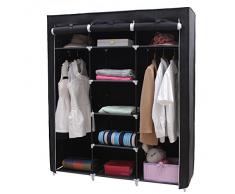 Songmics Armadio Cabina Guardaroba Appendiabiti In Acciaio Tessuto 175 x 150 x 45cm RYG12B