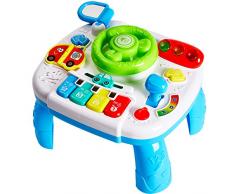 HERSITY Tavolo Multiattivita Bambini, Tavolino Musicale Neonato Volante Passeggino Gioco Musicale, Centro Attivita Giocattoli Interattivo Regalo per Prima Infanzia 18+ Mesi Bimbi 1 Anno