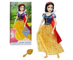 Disney Store bambola ufficiale classica per bambini Biancaneve, Biancaneve e i sette nani, 29 cm, spazzola con dettagli modellati, posizionabile in abito scintillante - Per bimbi dai 3 anni in su
