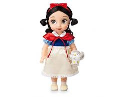 Disney Bambola di Biancaneve della collezione Animator Store, 39 cm/15, con capelli applicati realistici, completo, peluche di uccellino in raso imbottito, bambola da collezione, età 3+