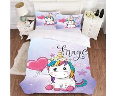 OldPAPA Set Copripiumino per Bambini, Set di Biancheria da Letto per Ragazze con Stampa di Cartoni Animati Carino con Federa per Ragazzi, Decorazione della Camera da Letto delle Ragazze dei Ragazzi