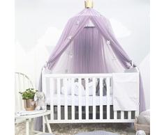 yeahibaby Baby letto a baldacchino baldacchino rotondo zanzara rete zanzariera per bambini principessa gioco tenda decorazione per i bambini (Viola)