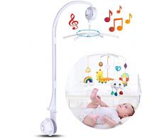 Lre Co 26 pollici Supporto per culla per neonati, braccio mobile per culla con carillon leggero, supporto per culla per neonati, ragazzi e ragazze