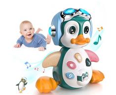 MOONTOY Giochi Musicali Bambini 1 Anno per Gattonare con Musica e luci, Pinguino per Neonati 6-12 Mesi, Regali di Compleanno Educativi Precoci 6 9 12 24 Mesi più
