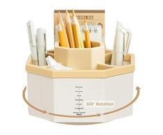 Portapenne Esagonale Girevole, Portapenne Scrivania Bambini Con Tappetino Antiscivolo, Portapenne Design, Per Articoli Ufficio Domestico