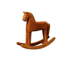 Motto.H- Creativo retrò Ornamenti in Legno Cavallo A Dondolo Animal Gift Vintage Studio Store Home Decor Statuette Wood Crafts Statuette