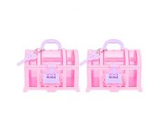 Cabilock 2Pcsboxbox Anelli Titolare Organizzatore di Plastica Signore Caso Regalo Principessa per La Camera Vintage Giochi di Stoccaggio Giocattoli Chiaro Doccia Camera da Letto Collana