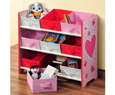 Kesper, Scaffale per bambini, con 9 cassetti in tessuto, Rosa (Rosa)