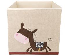 Bieco contenitore giochi bambini | motivo asino pieghevole circa 36 l | scatola porta giochi bambini | scatola giochi per bambini 33 x 33 x 33 x 33 cm | baule portagiochi bambini | Kallax box