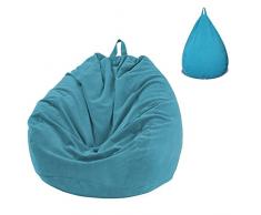 MOVKZACV Copripoltrona a sacco per pouf (senza imbottitura), in morbido velluto a coste, per pouf con schienale alto, per adulti e bambini