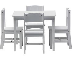 IB-Style - Set di mobili per bambini ENZO | 5 pezzi | Set composto da tavolo per bambini e 4 sedie