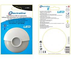Electraline 58304 Luce Notturna a LED con Sensore Crepuscolare, Bianco/Trasparente