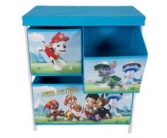 Cassettiera a scaffale Paw Patrol, in tessuto rosso e blu, con 2 o 3 ripiani e 3 cassetti, per bambino o ragazzo, mobile contenitore per giochi, cestone per sala giochi, camera da letto, soggiorno, 2 Tier Organiser