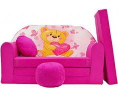 Pro Cosmo Divano da Bambini con pouf Omaggio, Pedana e Cuscini - H3