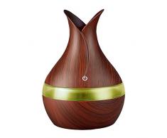 Fesjoy Umidificatore, Macchina per aromaterapia con diffusore dAria USB per umidificatore dAria da 300 ml con Luce a Sette Colori per LUfficio della Camera da Letto Domestica