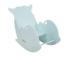KiddyMoon Dondolo in Legno per Bambini Montessori Delfino AR-001, Menta