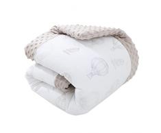 SONARIN Coperta per neonati,110x140cm Cotone Copertina per Bambino Bambini Bambine Multifunzionale Bifacciale Trapunta Unisex per Carrozzina Culla Morbida e Confortevole(Mongolfiera)