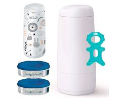 Angelcare® Dress Up Starter Set: Secchio per pannolini + 2 ricariche + Dress Up rivestimento Summer Bear