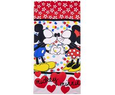 Disney Minnie Asciugamano 70 x 140 cm, Microfibra, Rosso, 70 x 140 cm
