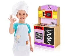 TecTake CUCINA PER BAMBINI GIOCO GIOCATTOLO IN LEGNO - disponibile in diversi colori - (Porpora)