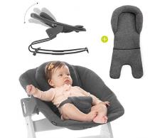 Hauck Newborn Sdraietta Bouncer Premium per seggiolone Alpha & Beta - 2in1 Sdraietta Neonati (reclinabile e dondolo) con schienale regolabile e cotone - carbone