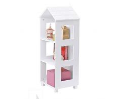 Bambini Bookshelf Organizzatore bambini Bookcase 3 Tier Ripiani giocattolo Organizzatore armadietto Kid camera Mobili for ragazzi e ragazze for ragazzi e ragazze (Colore: Bianco, Dimensione: 117.5x40x