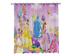 Tenda Oscurante con Occhielli Principessa Disney Tende-Stampa Foto 3D, Isolamento Termico Oscuramento Riduzione Rumore Tendaggi, Tende per Bambini Ragazze Camera da Letto Soggiorno 232 x 137cm