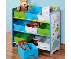 Kesper, Scaffale per bambini, con 9 cassetti in tessuto, Blu (Blau)