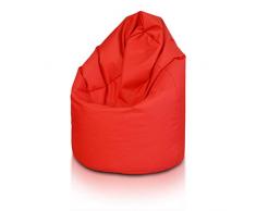 Bepouf Poltrona Sacco Puf Pouf Dimensioni 110x70 Poliestere Pieno (Rosso, Media)