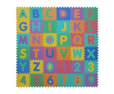 VeloVendo® - Tappeto Puzzle Bambini XXL con Certificato CE e testato TÜV Rheinland in soffice Schiuma EVA | Tappeto Gioco Bambini | Tappetino Puzzle (Lettere + Numeri)