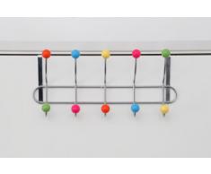 Premier Housewares Appendiabiti da porta con 10 ganci e pomelli multicolore