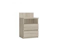 ADGO Malwa M1 - Comodino con 2 cassetti e 1 ripiano, per camera da letto, soggiorno e cameretta dei bambini, da posizionare accanto al letto (rovere Sonoma)