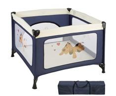 TecTake Box per gioco e nanna lettino da viaggio reticolato campeggio bambini bebé - disponibile in diversi colori - (Blu | no. 402205)