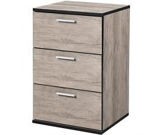 Yaheetech Comodino Camera da Letto Comodino con Cassetti 40 x 35 x 59 cm Cassettiera Moderno da Notte Mobiletto da Cameretta Armadietto da Salotto Grigio