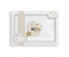 Interbaby 04179-05, Set Di 3 Lenzuola In Cotone Per Mini Culla - Modello: Osito Amoroso In Beige - 700 g