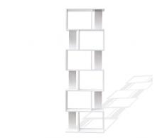 Rebecca Mobili Scaffale Moderno Bianco, Libreria Legno Mdf, 6 Ripiani, Design Contemporaneo, Per Sala Cameretta Ufficio - Misure: 190 x 60 x 24 cm (HxLxP) - Art. RE6419
