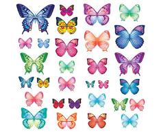 DECOWALL DW-1302 30 Farfalle Vivaci Adesivi da Parete Decorazioni Stickers Murali Soggiorno Asilo Nido Camera Letto per Bambini decalcomanie