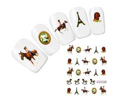 Just Fox – Tattoo unghie adesivo cavallo Horse cavallo a dondolo Nail Art Unghie