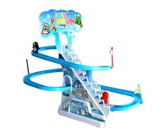 Pinguino, scivolo con musica e luce, giocattolo educativo per arrampicata a batteria, per bambini, bambini, asilo, ragazzi e ragazze, 40 x 33 x 16 cm